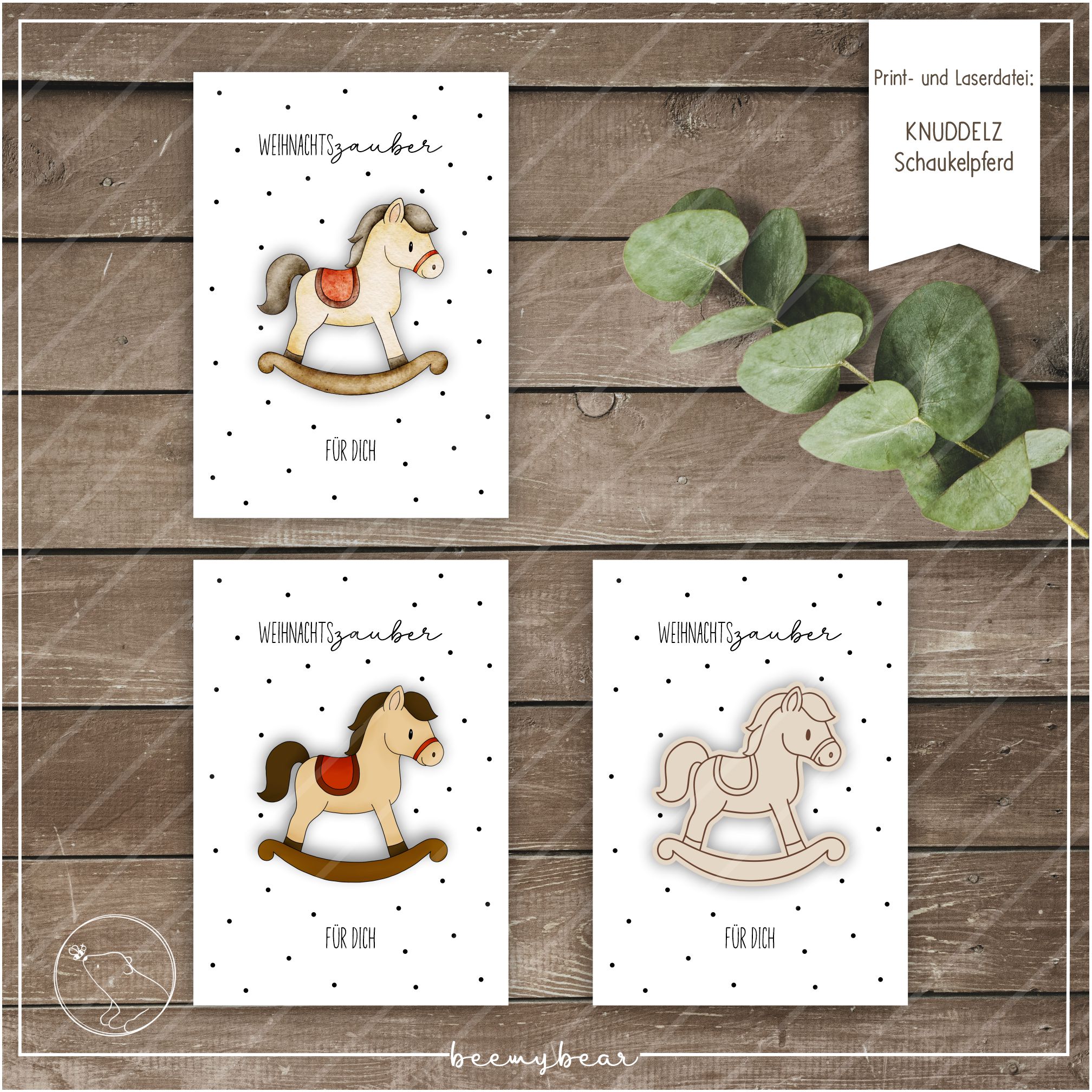 Print und Laserdatei KNUDDELZ Schaukelpferd