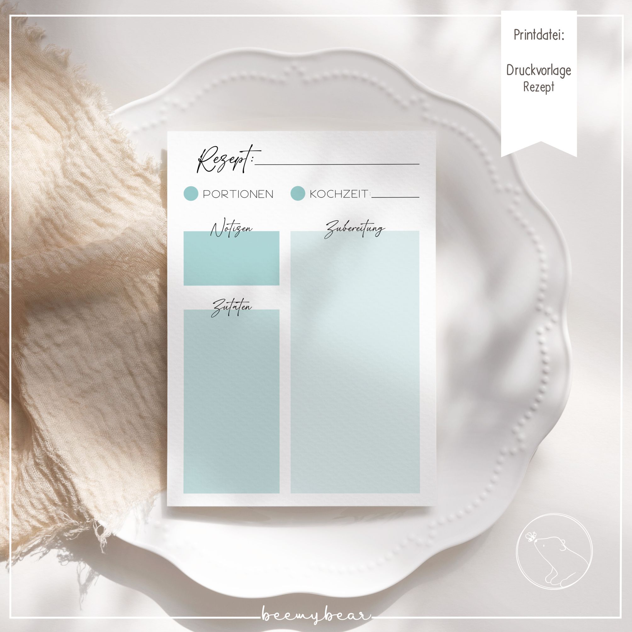 Printdatei Druckvorlage Rezept
