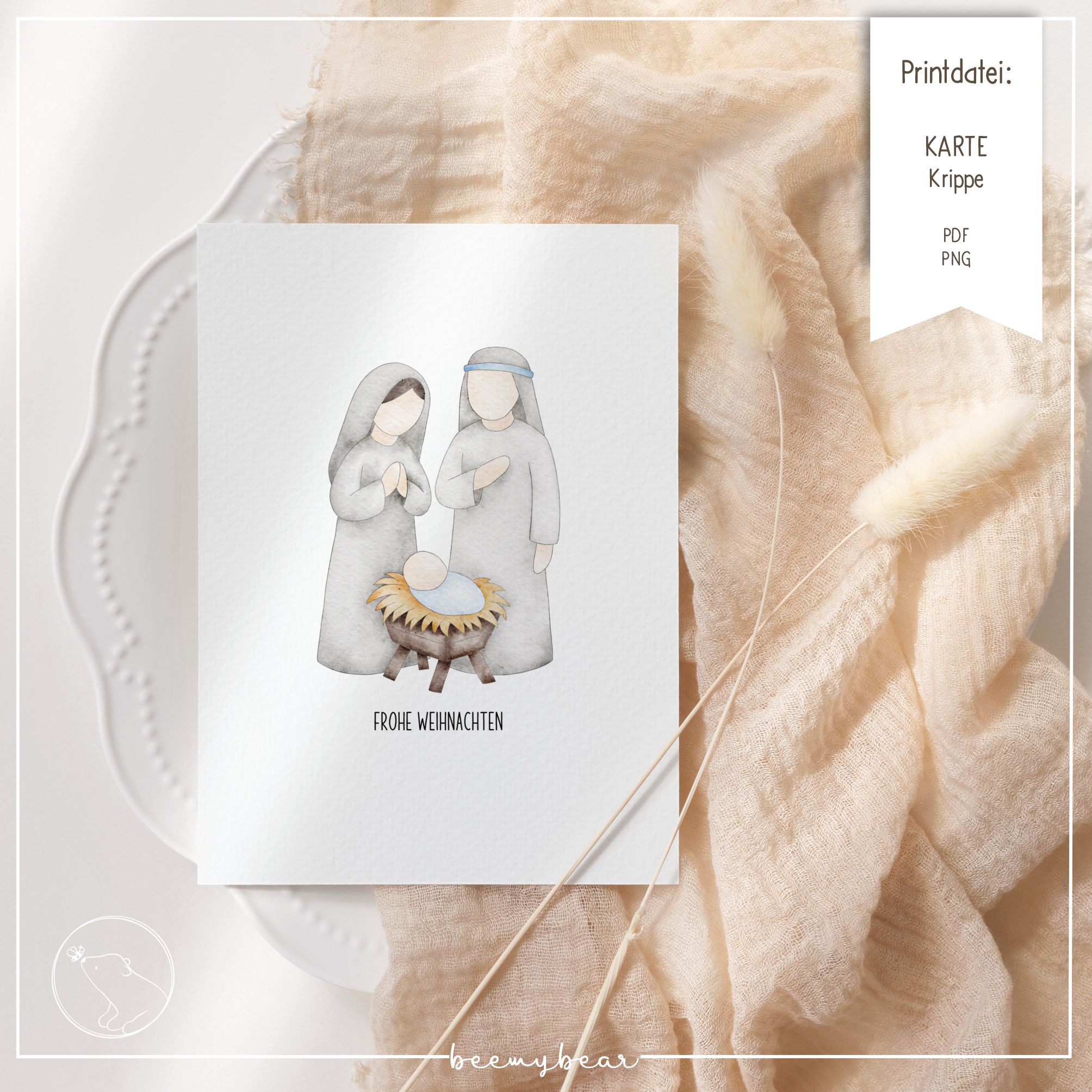 Printdatei Karte Krippe