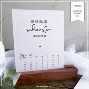 Printdatei Tischkalender Klötzchen 2026