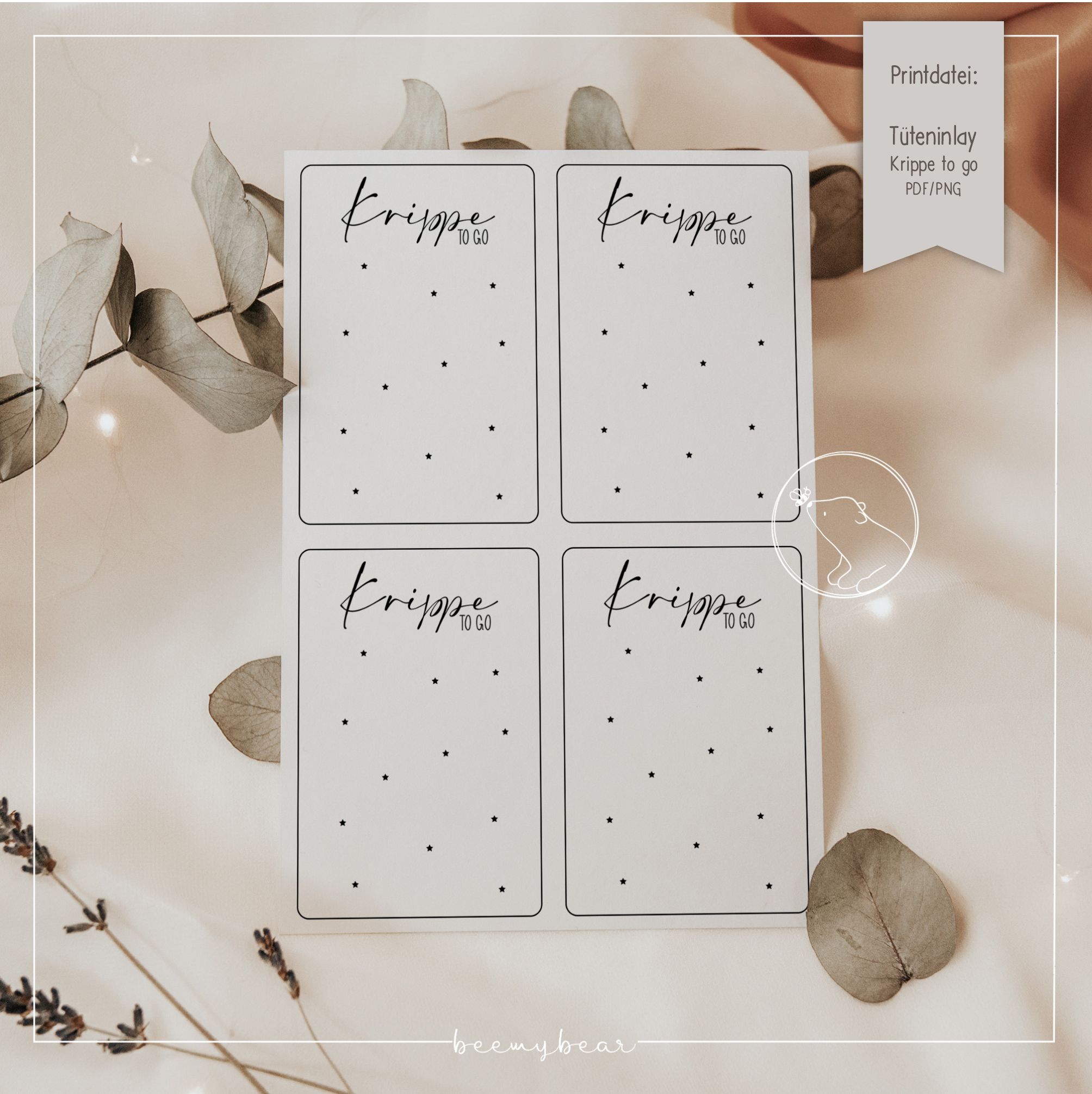 Printdatei Tüteninlay Krippe to go