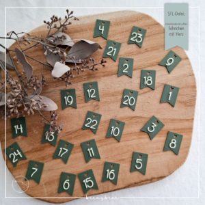 STL Datei Adventskalenderzahlen Fähnchen mit Herz