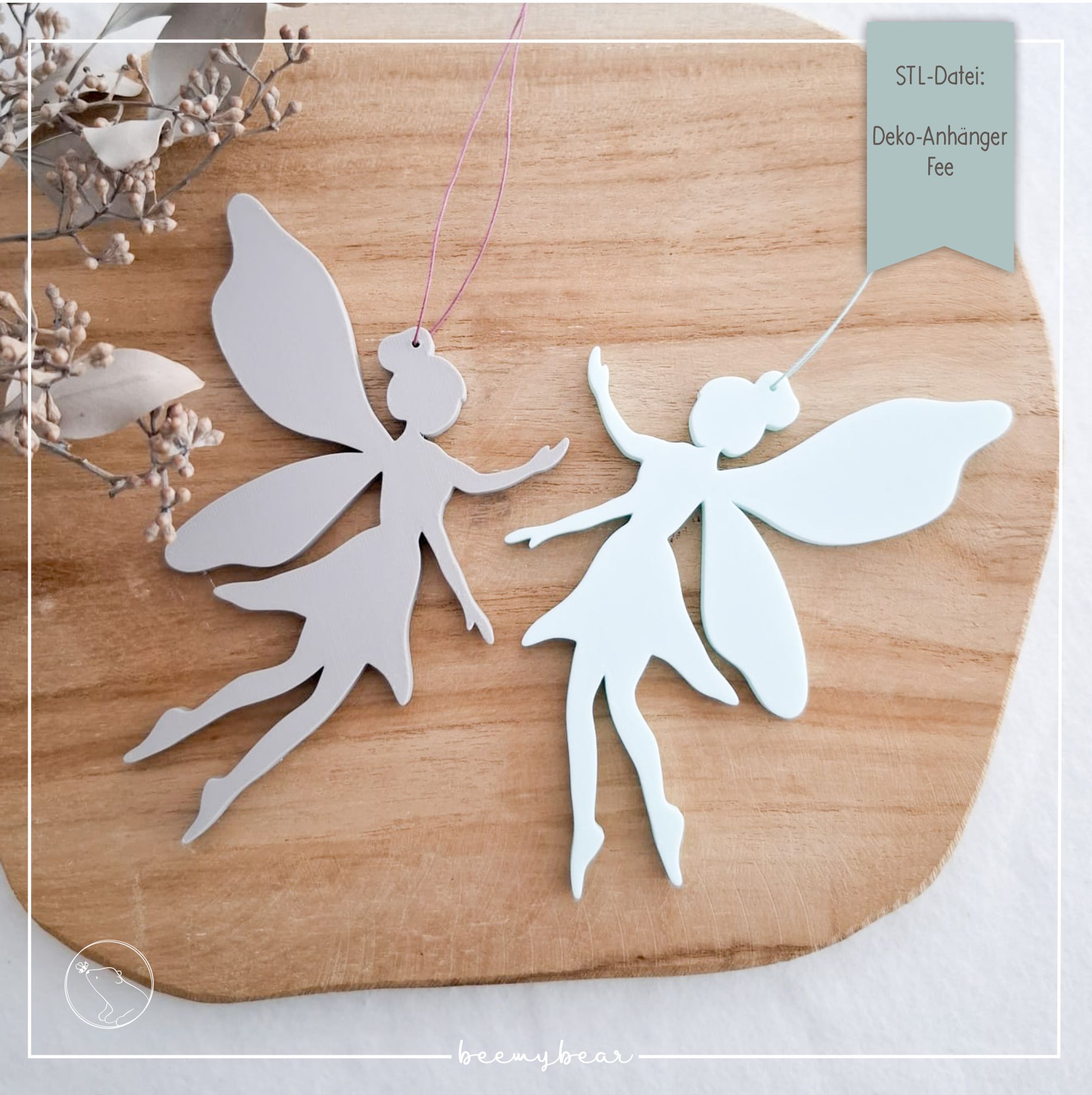 STL Datei Deko-Anhänger Fee