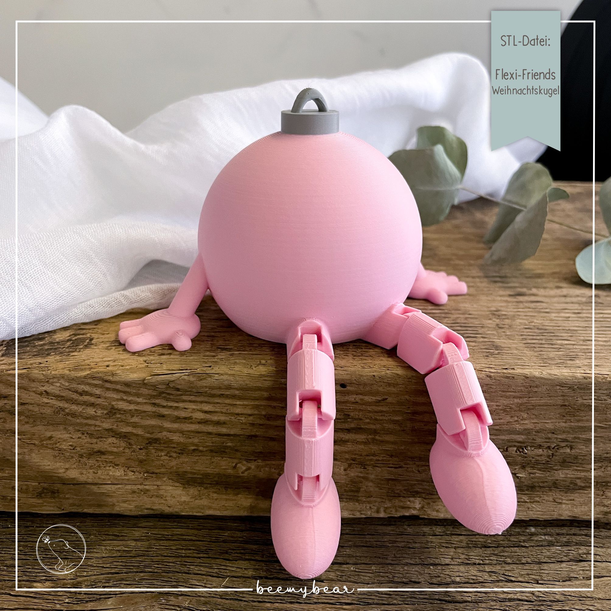 STL Datei Flexi Friends Weihnachtskugel n