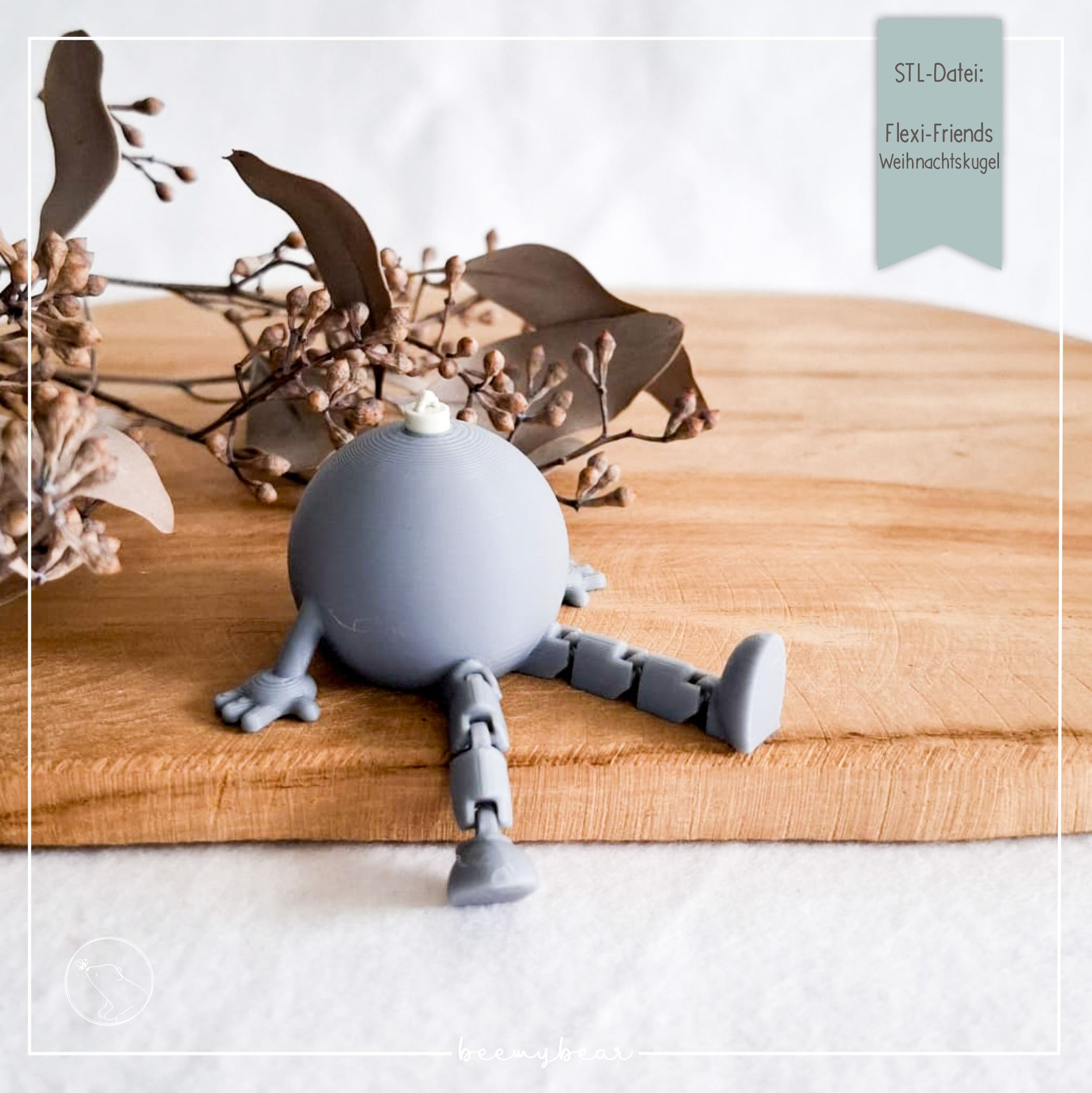 STL Datei Flexi Friends Weihnachtskugel