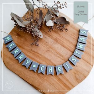 STL Datei Girlande Merry Christmas