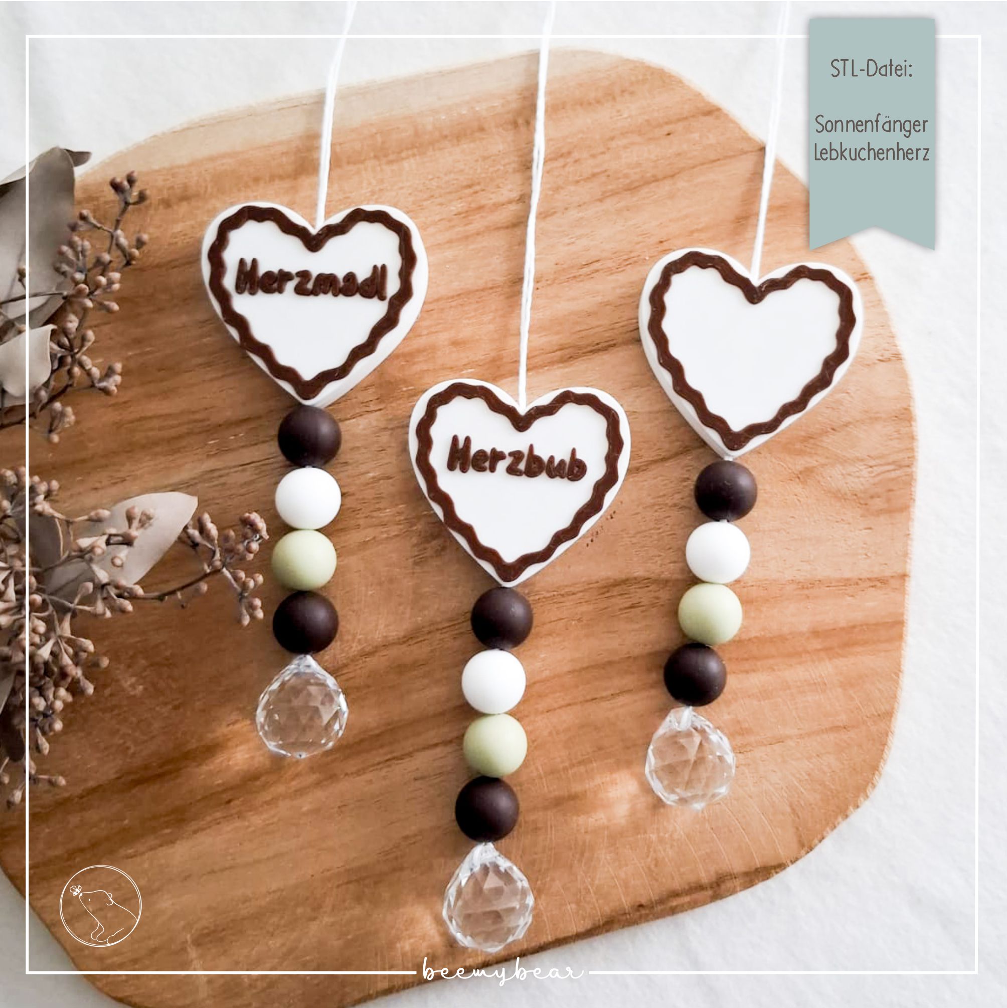 STL Datei Sonnenfänger Lebkuchenherz