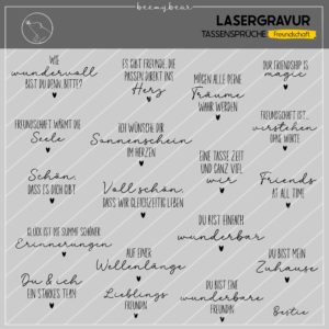 Lasergravur Tassensprüche Freundschaft