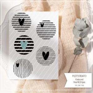 Plotterdatei Kreisrund Heart and Stripes