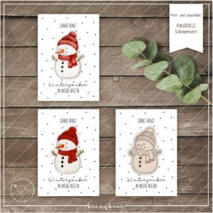 Print und Laserdatei KNUDDELZ Schneemann