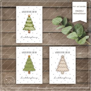 Print und Laserdatei KNUDDELZ Weihnachtsbaum