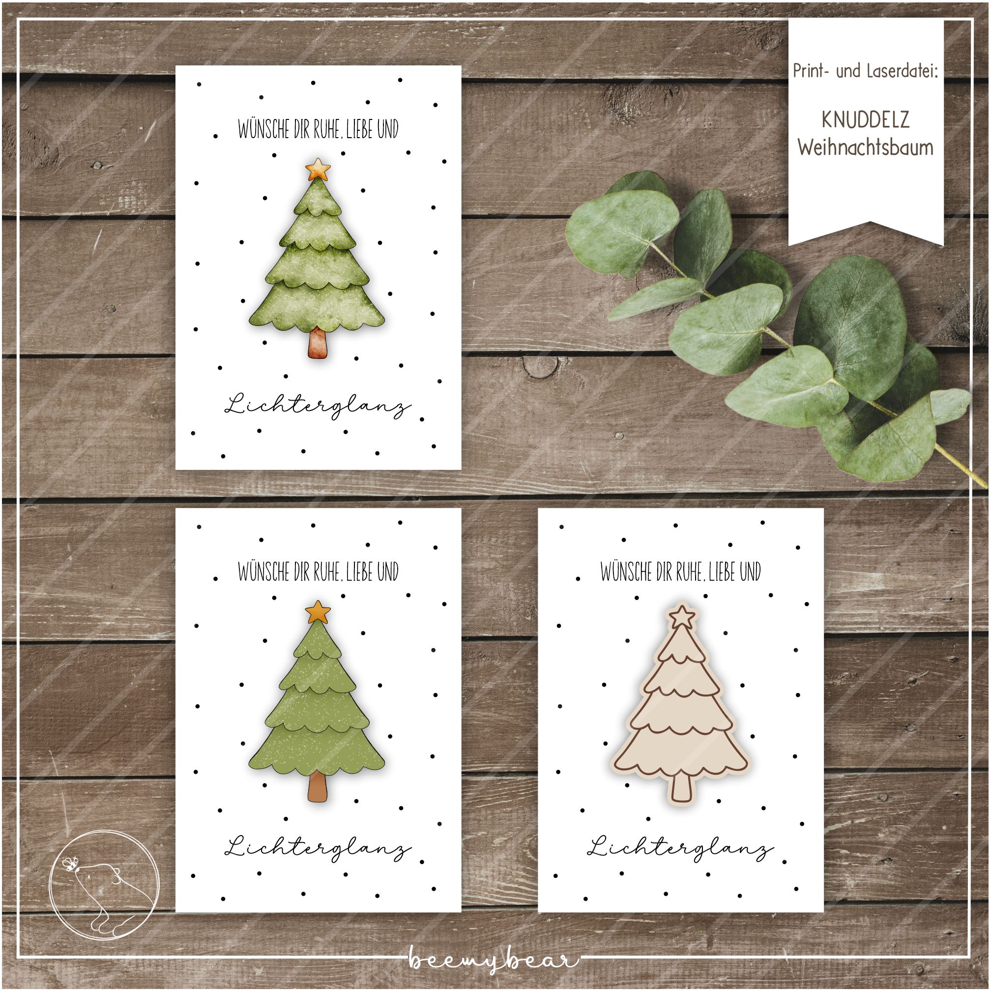 Print und Laserdatei KNUDDELZ Weihnachtsbaum