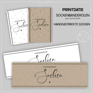 Printdatei Banderolen Handgestrickte Socken
