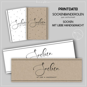 Printdatei Banderolen Mit Liebe handgemacht