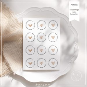 Printdatei Druckvorlage rundes Dankeschön