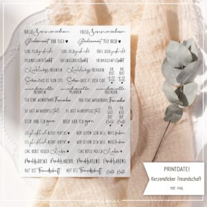 Printdatei Kerzensticker Freundschaft