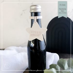 STL Datei Flaschenclip Stern merry christmas