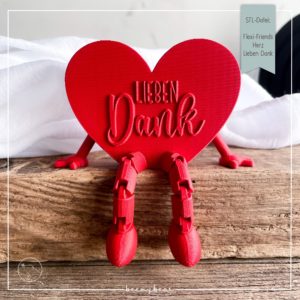 STL Datei Flexi Friends Herz Lieben Dank