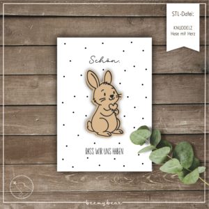 STL-Datei KNUDDELZ Hase mit Herz