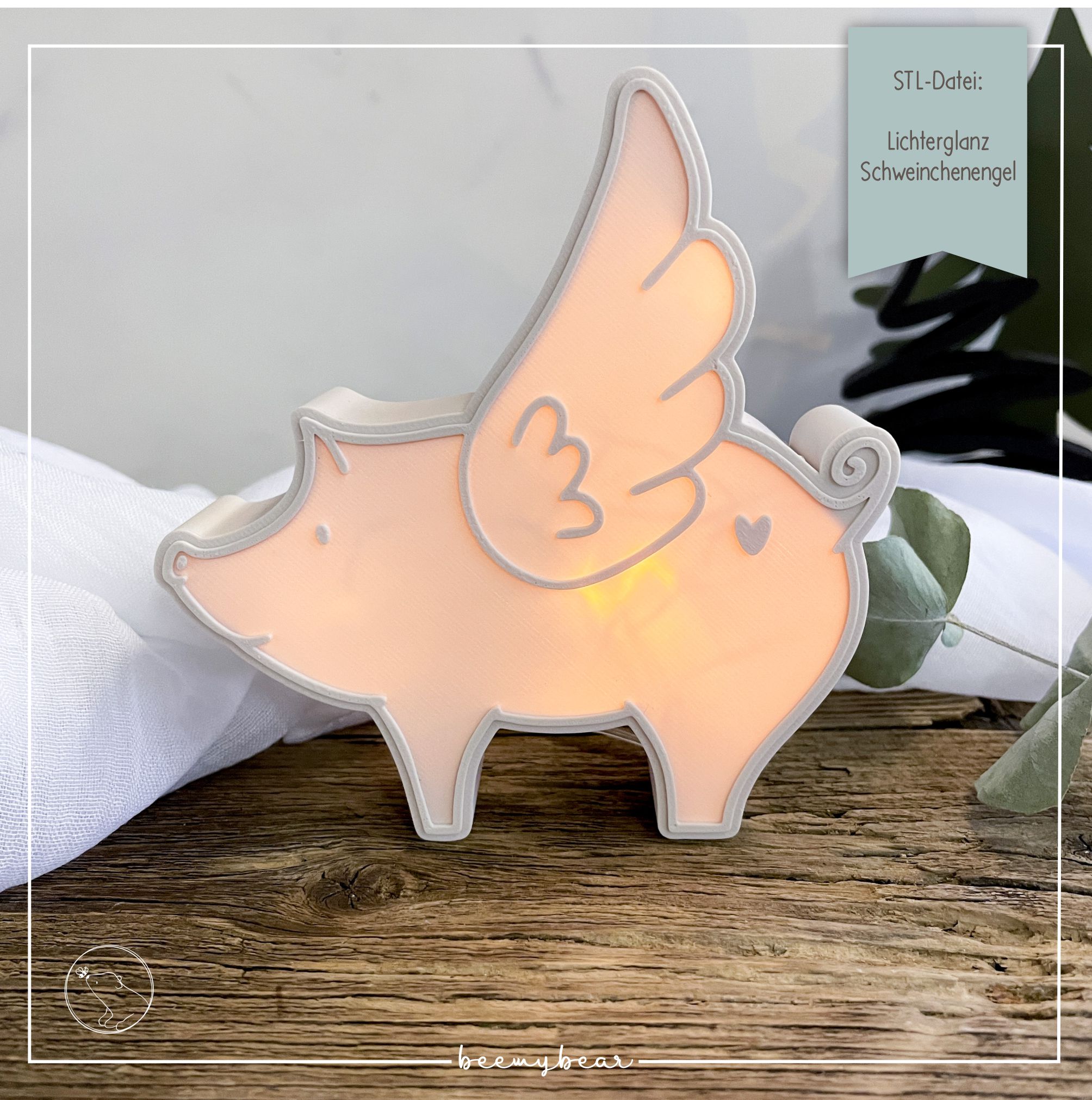 STL Datei Lichterglanz Schweinchenengel