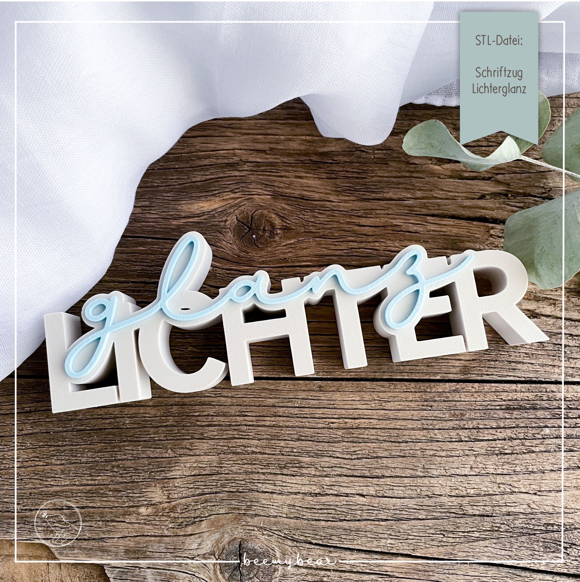STL Datei Schriftzug Lichterglanz