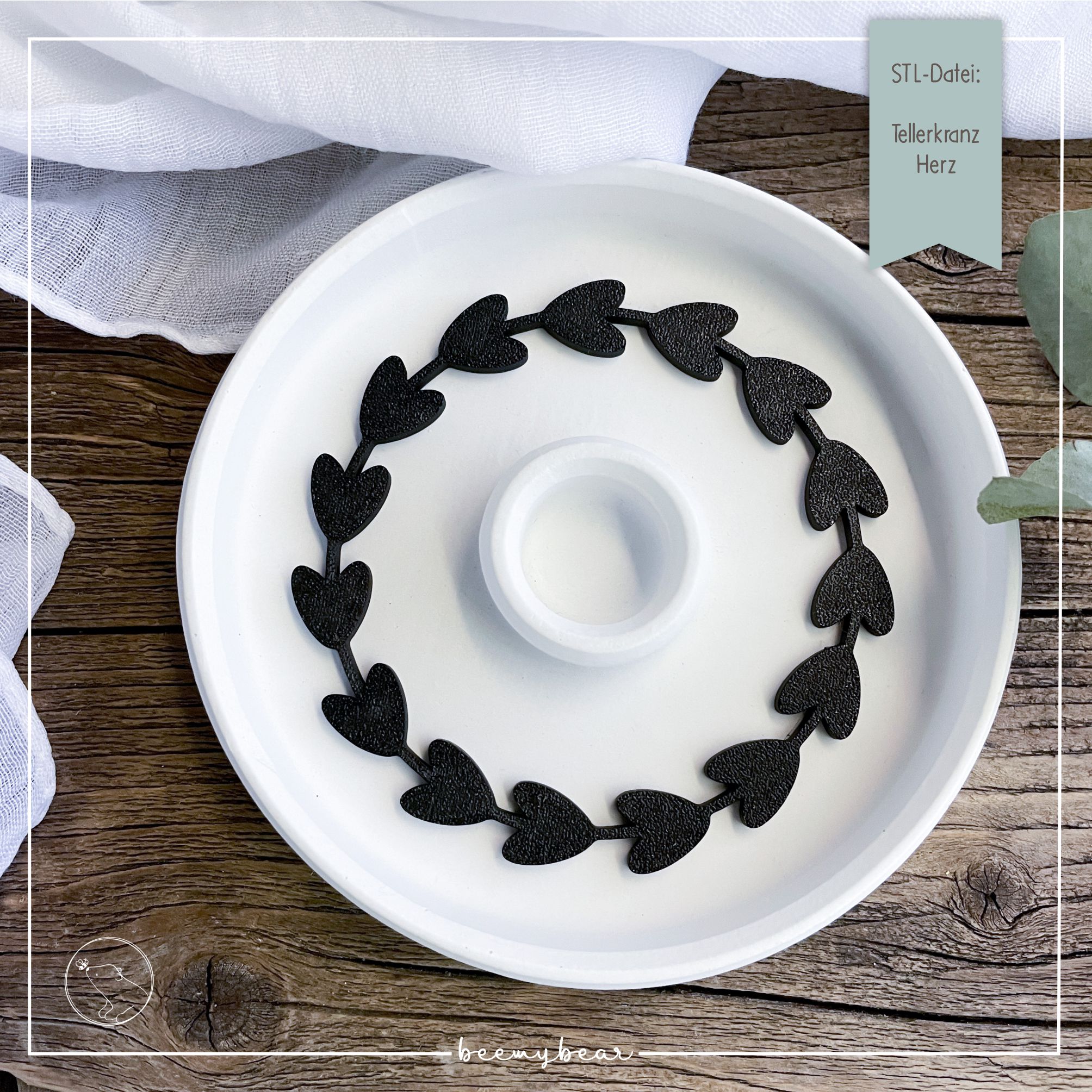 STL Datei Tellerkranz Herz
