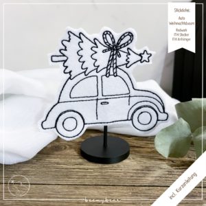 Stickdatei ITH Auto Weihnachtsbaum