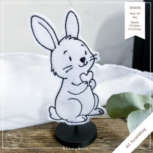 Stickdatei ITH Hase mit Herz