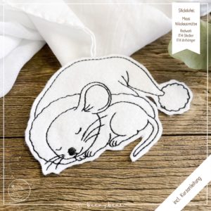 Stickdatei ITH Maus Nikolausmütze