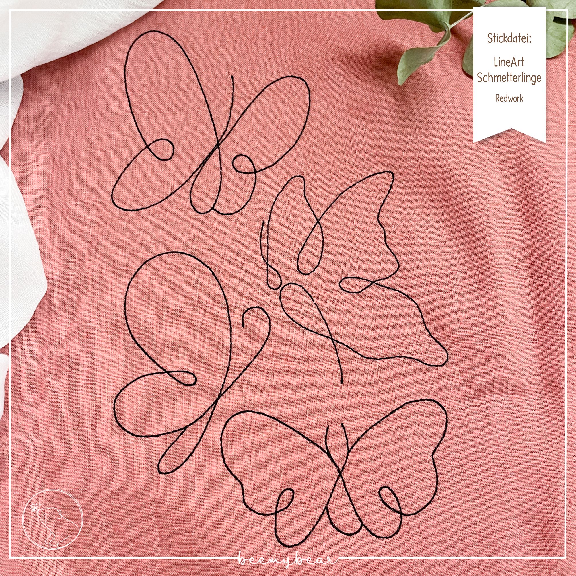 Stickdatei LineArt Schmetterlinge