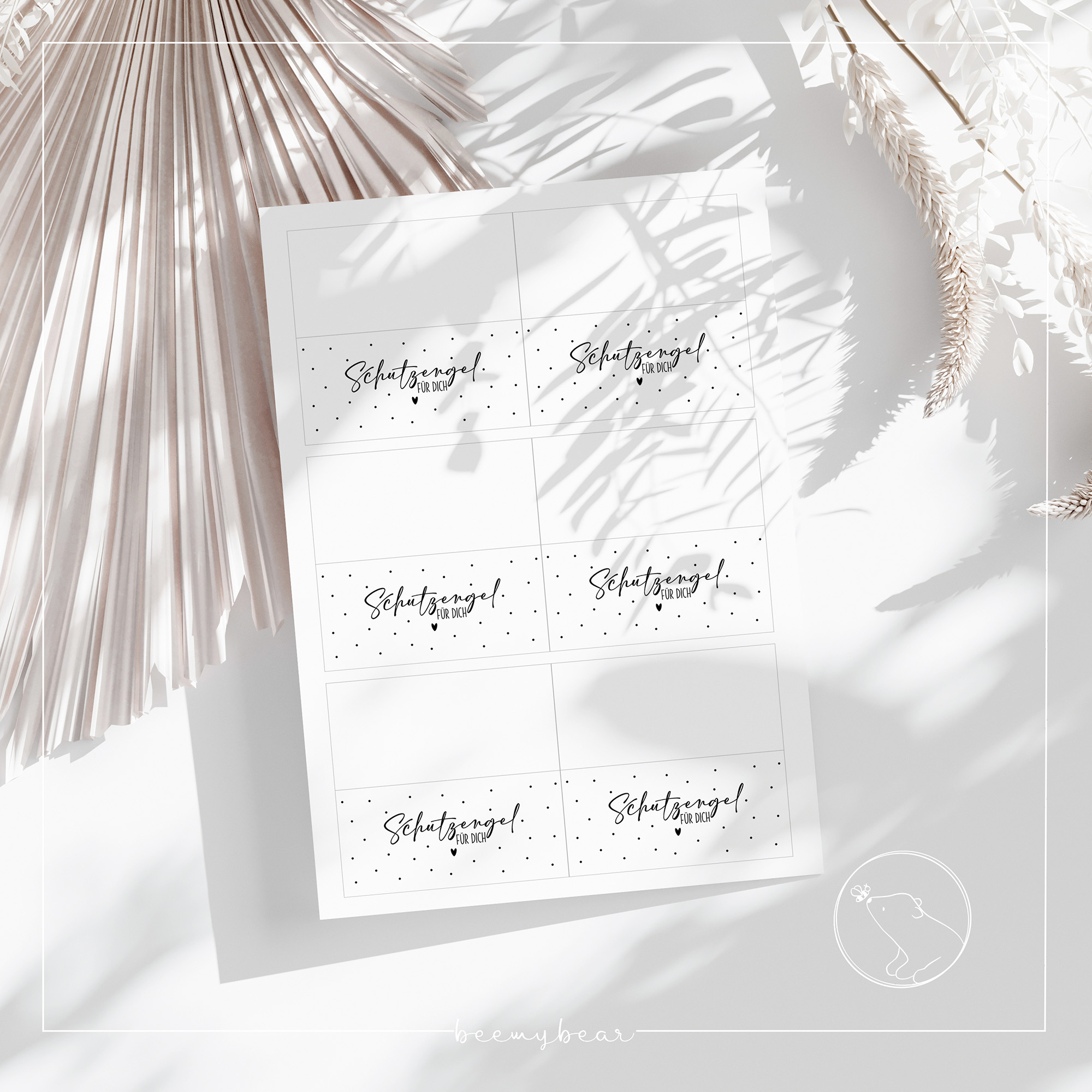 Druckvorlage Tütenklappe Schutzengel für dich
