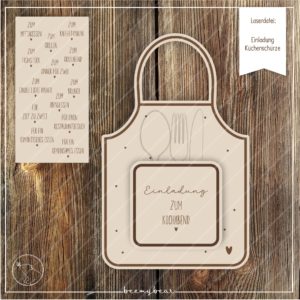 Laserdatei Einladung Küchenschürze