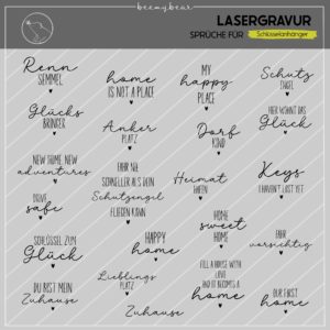 Lasergravur Sprüche für Schlüsselanhänger