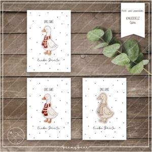 Print und Laserdatei KNUDDELZ Gans