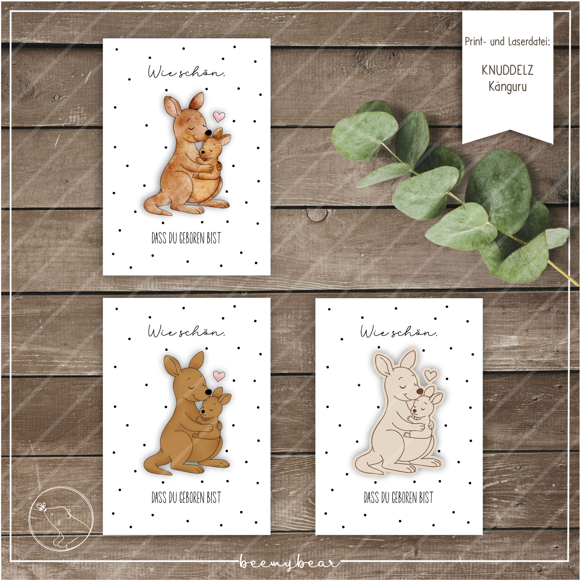 Print und Laserdatei KNUDDELZ Känguru