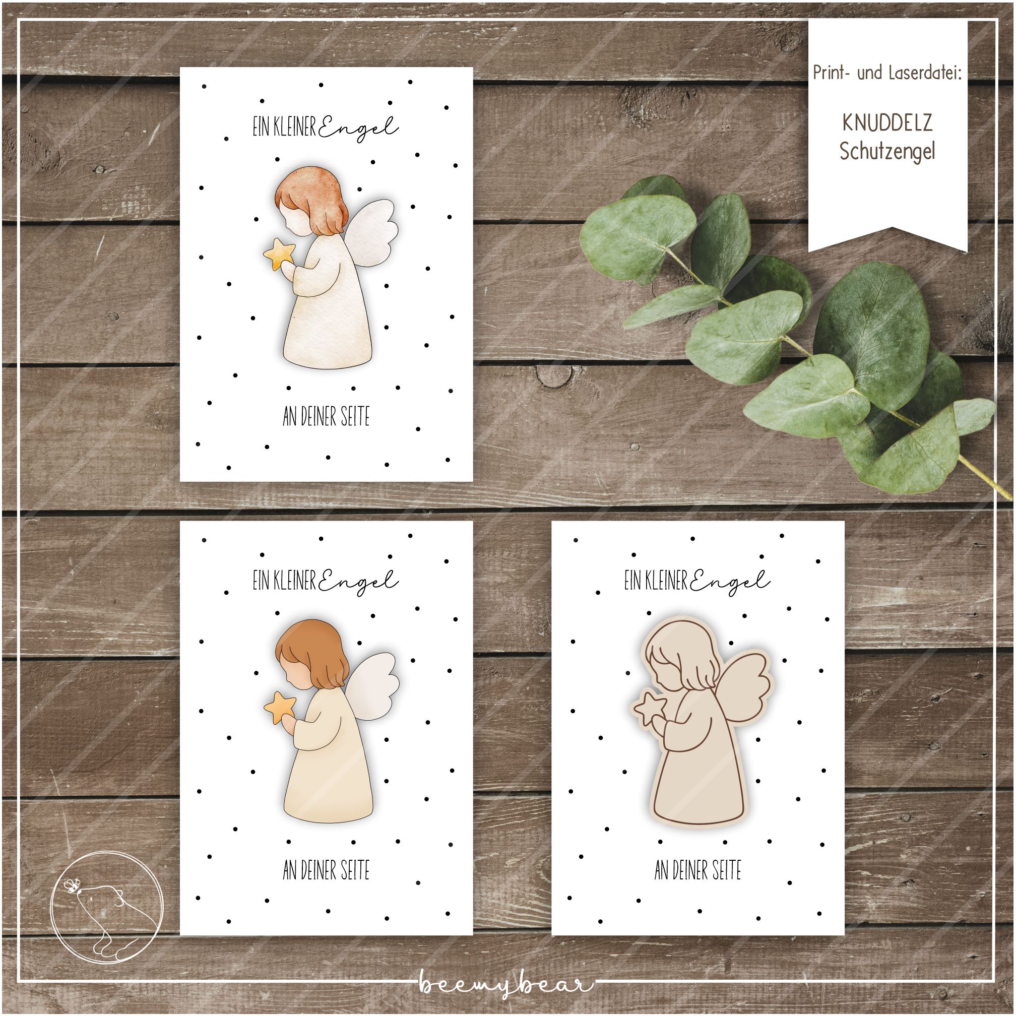 Print und Laserdatei KNUDDELZ Schutzengel