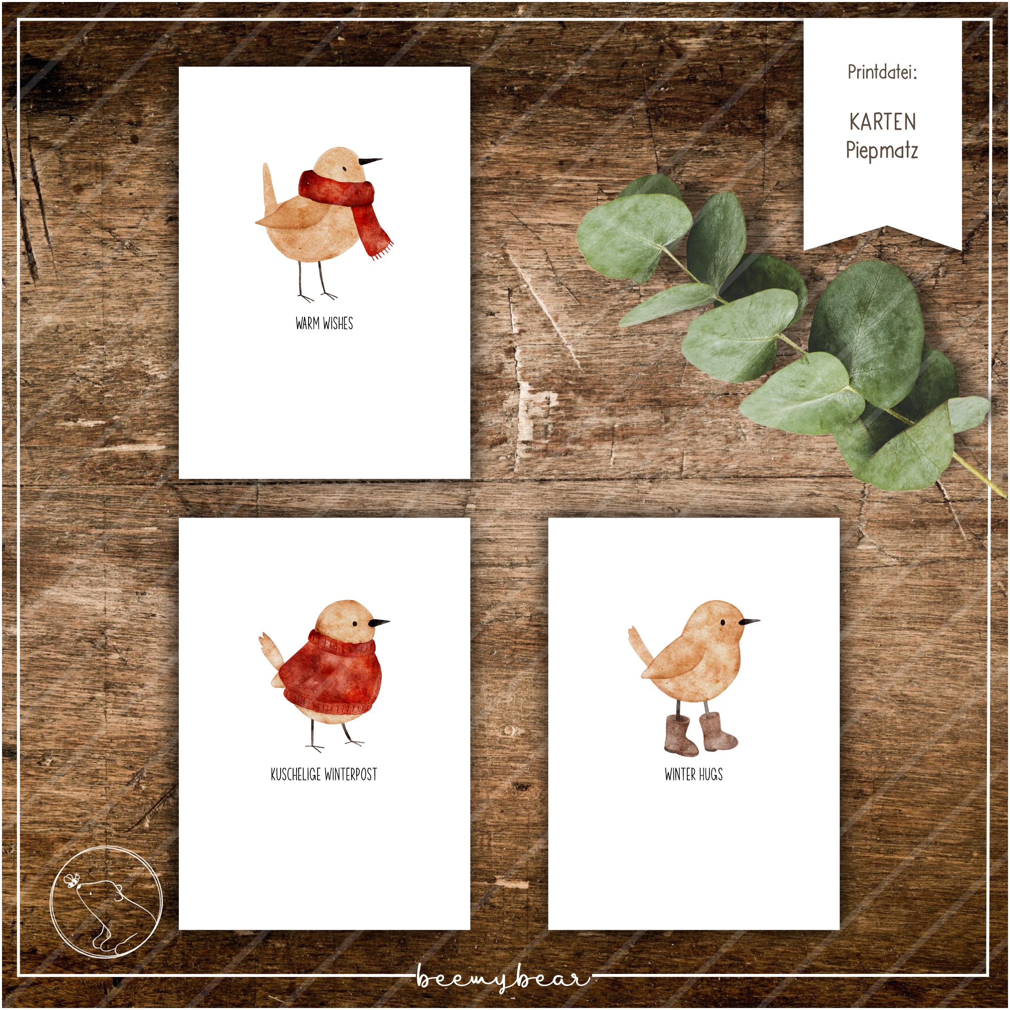 Printdatei Karten Piepmatz