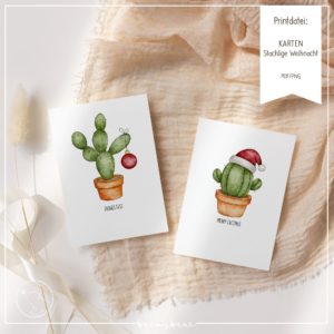 Printdatei Karten Stachlige Weihnacht