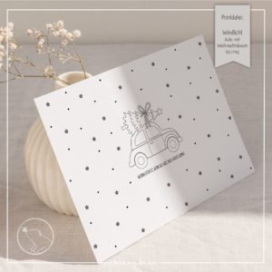Printdatei Windlicht Auto mit Weihnachtsbaum n