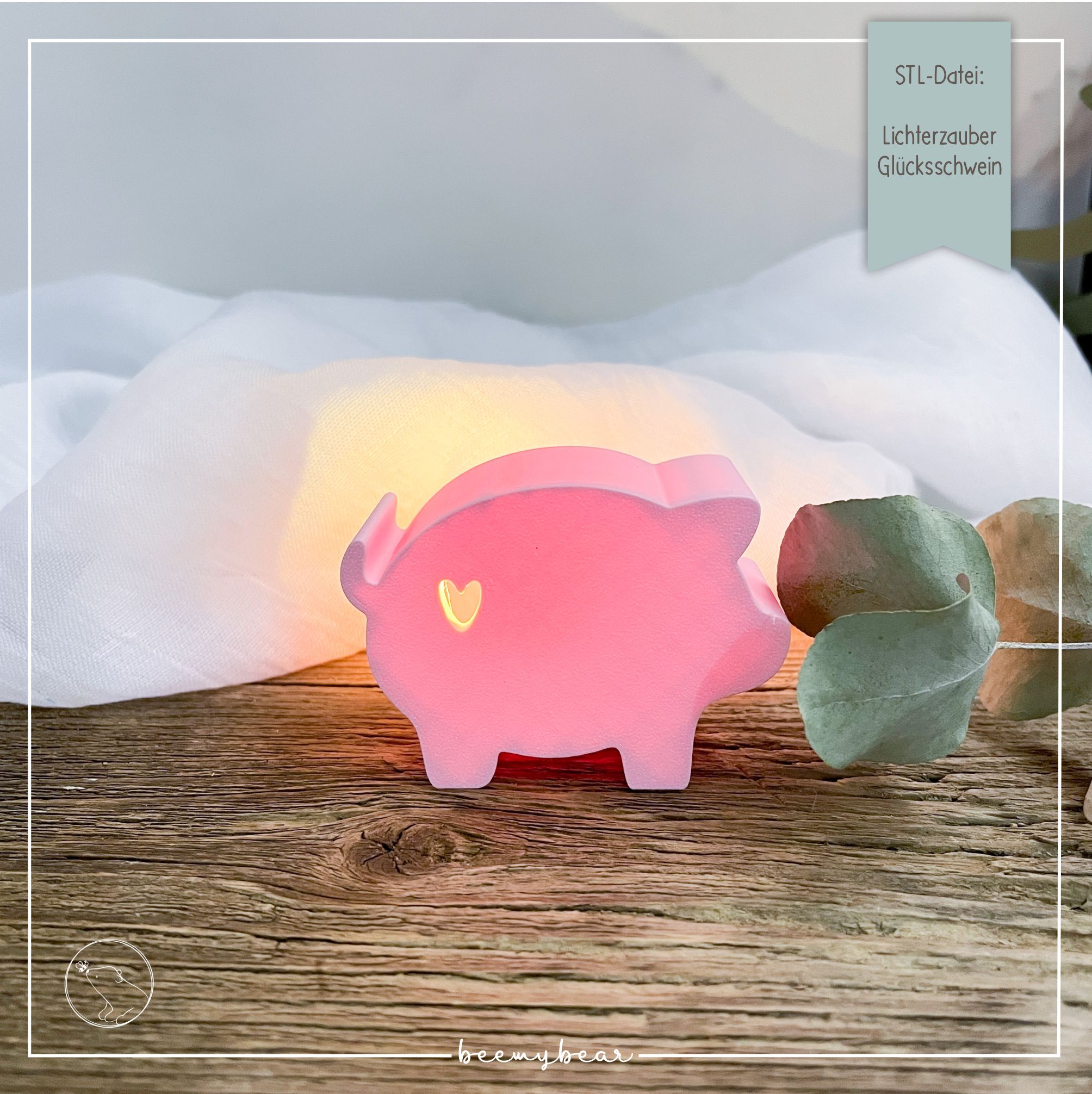STL Datei Lichterzauber Glücksschwein