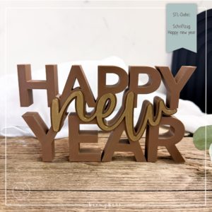 STL Datei Schriftzug happy new year