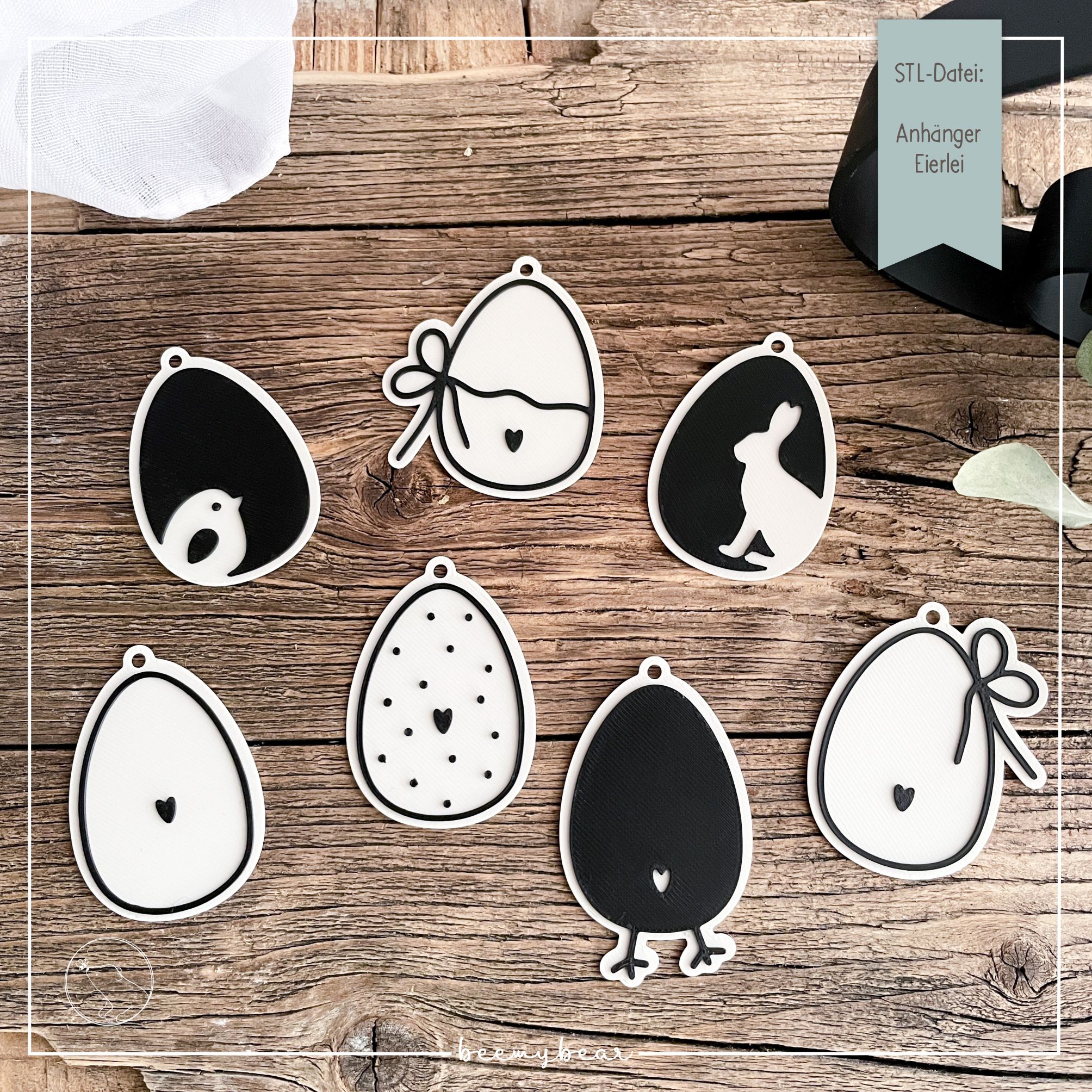 STL Datei Anhänger Eierlei