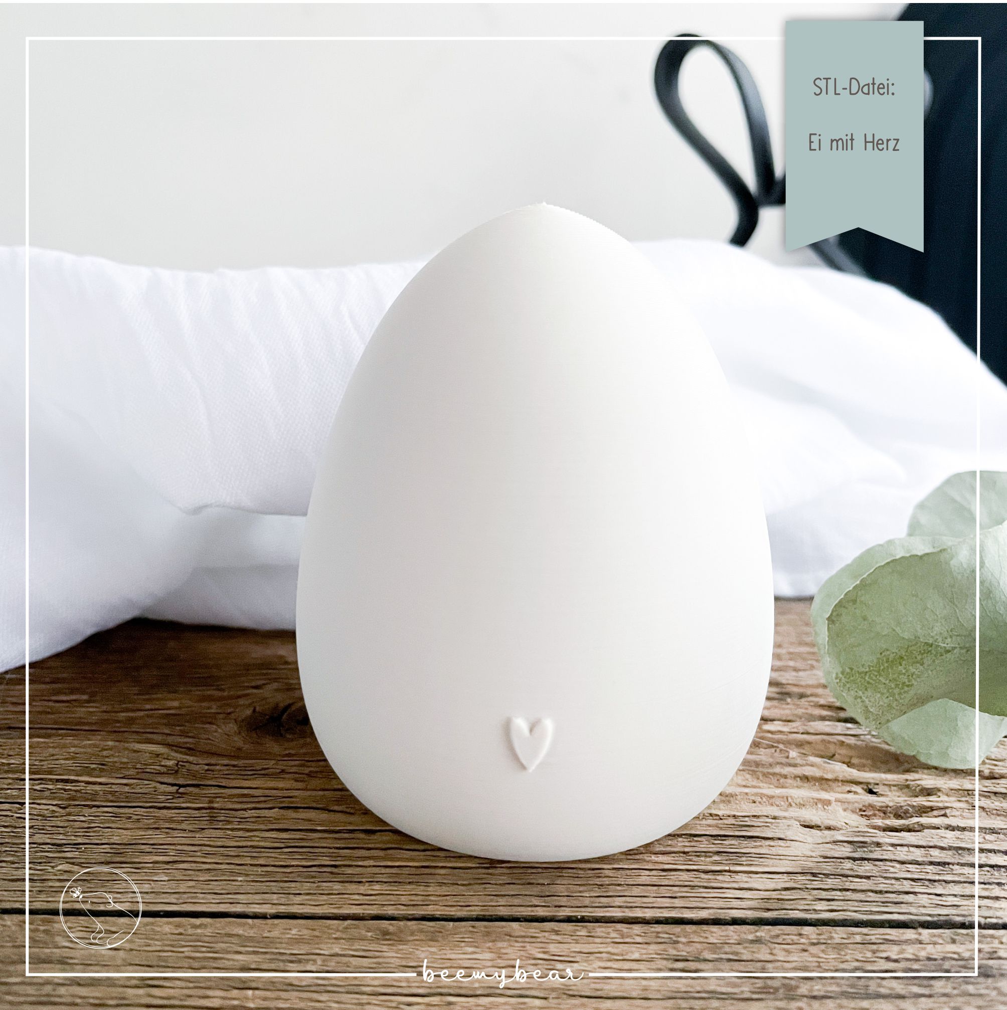 STL Datei Ei mit Herz