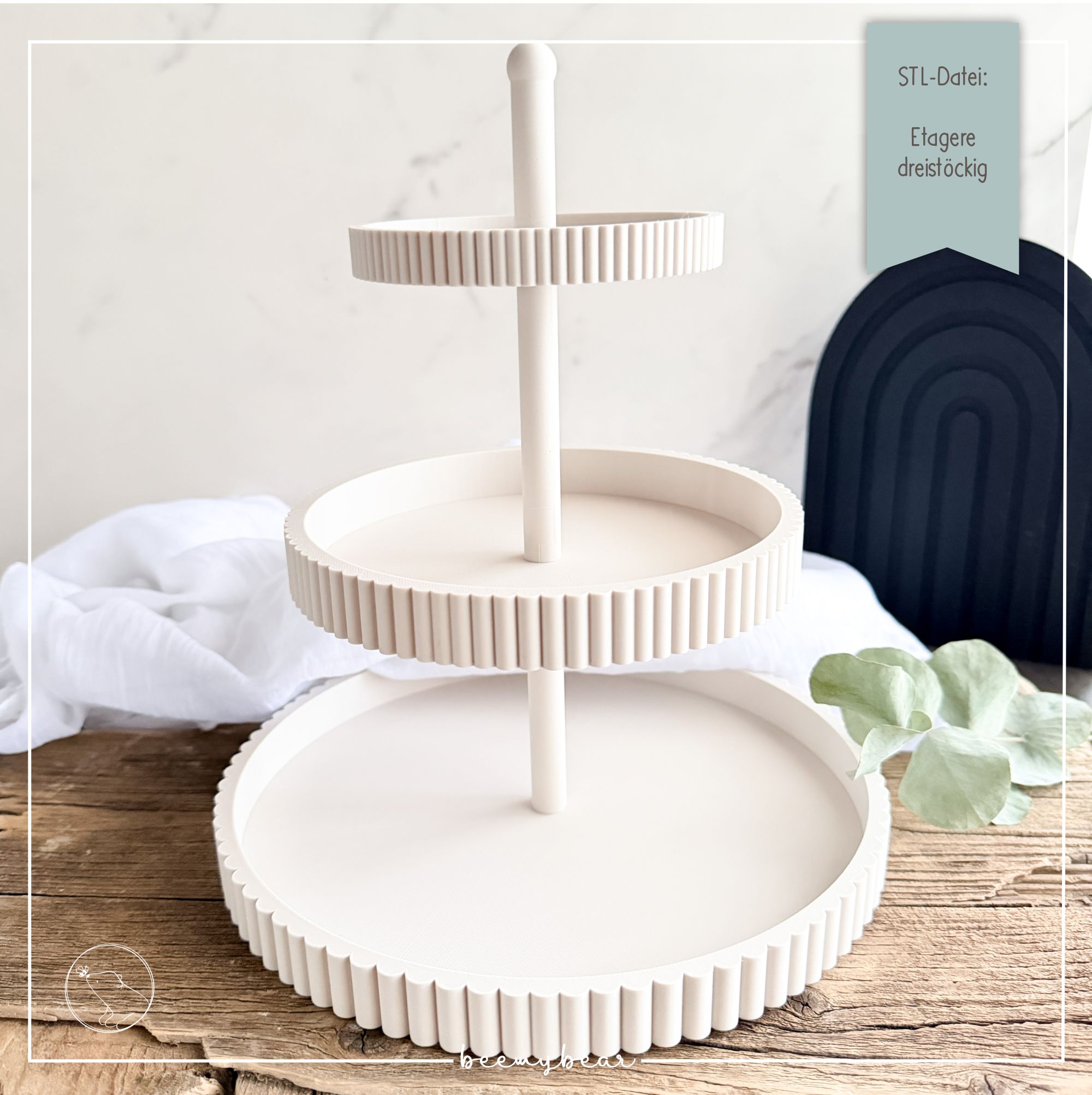 STL Datei Etagere dreistöckig
