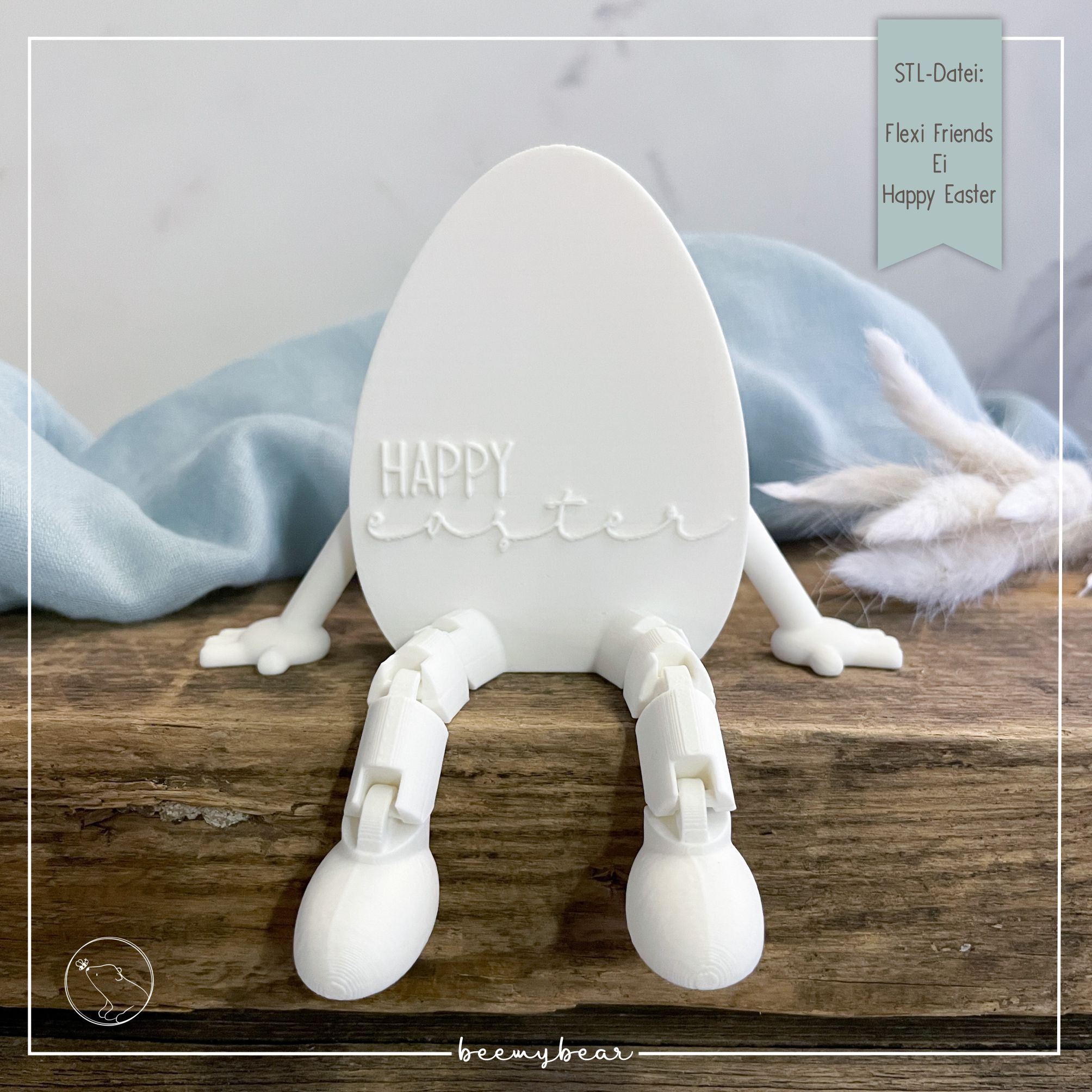 STL Datei Flexi Friends Ei Happy Easter