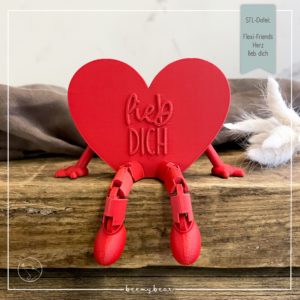 STL Datei Flexi Friends Herz lieb dich