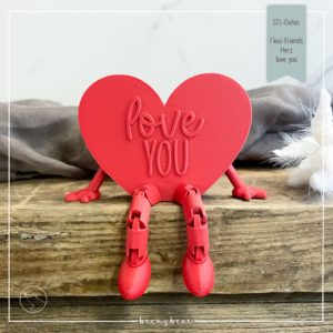 STL Datei Flexi Friends Herz love you