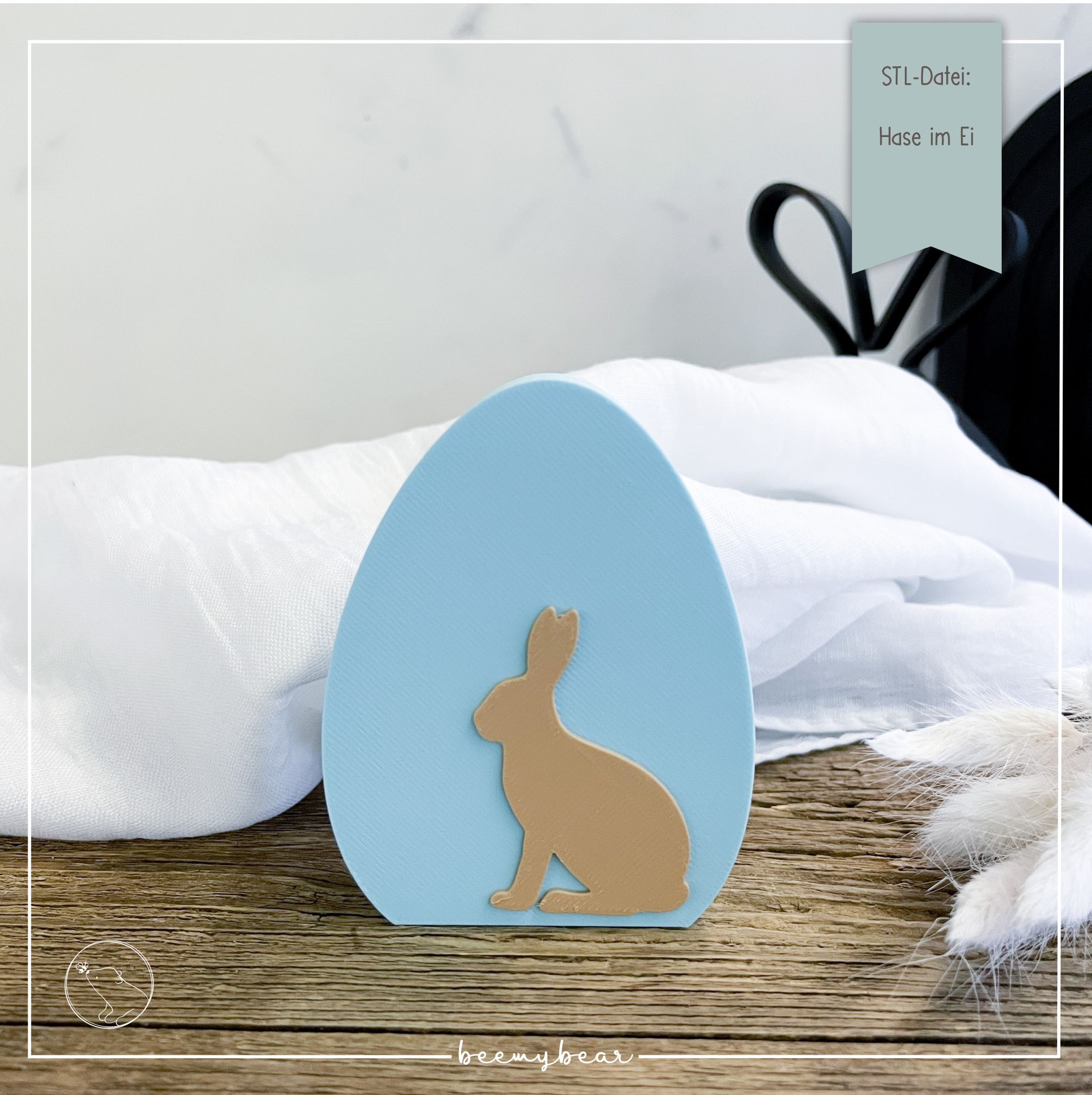 STL Datei Hase im Ei