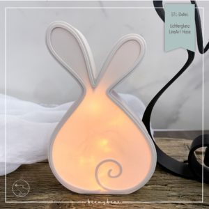 STL Datei Lichterglanz LineArt Hase