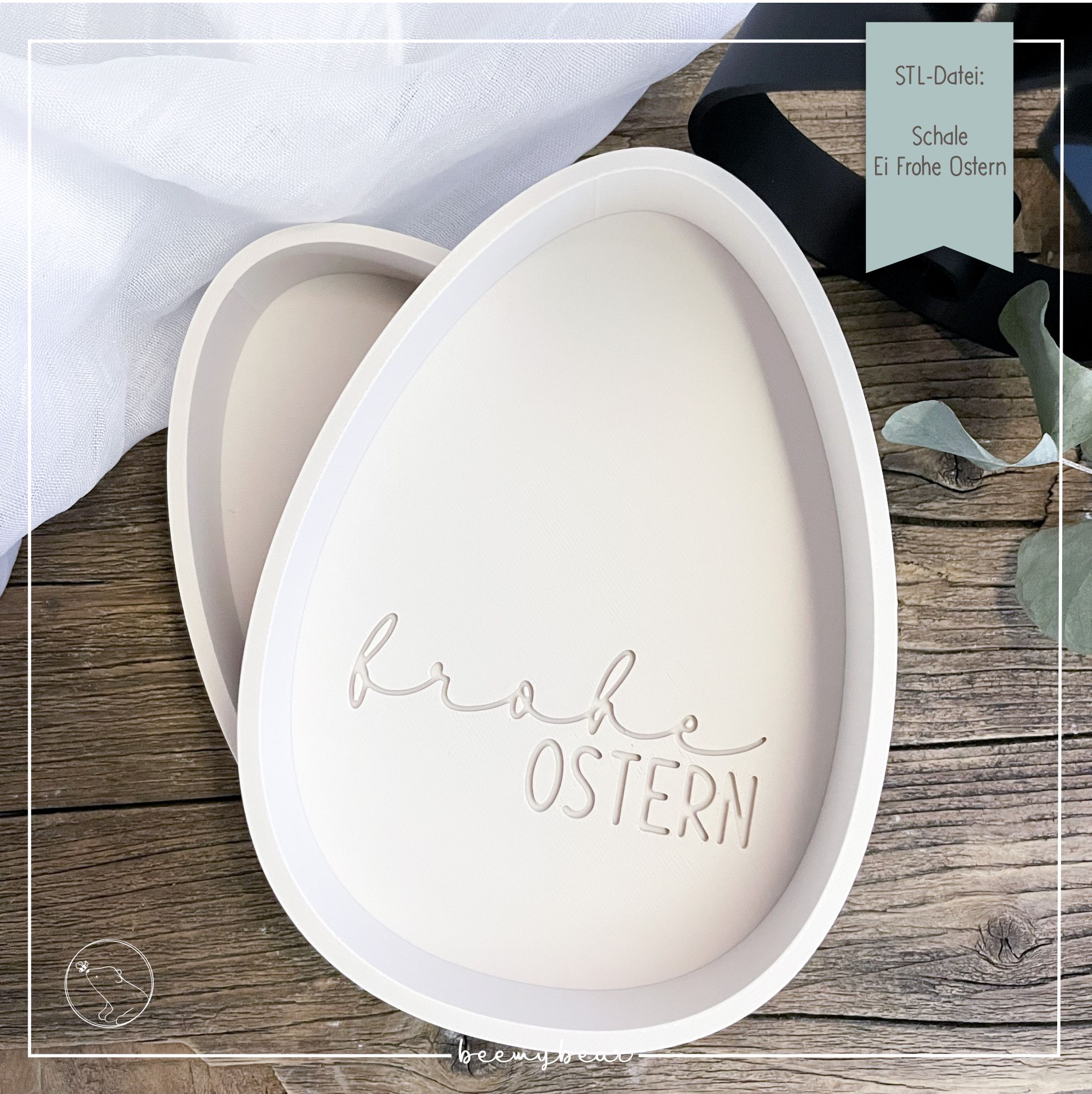STL Datei Schale Ei frohe Ostern